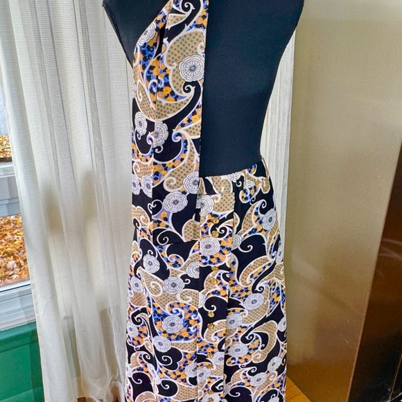 Vintage 80s skirt, black, purple, teal, orange, floral, dots & paisley, 12/14 - Picture 8 of 10